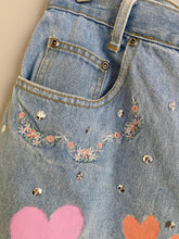 Load image into Gallery viewer, Reworked Denim Clover Skirt - 29”/75cm waist
