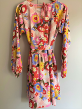 Load image into Gallery viewer, Pink Gingham and Floral Ingrid Dress in Funday Flow Print - L One Off
