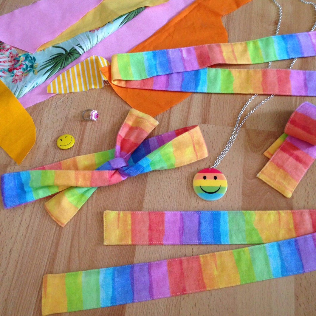 Watercolour Rainbow Cotton Flannelette Headband