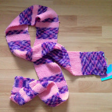 Load image into Gallery viewer, Pink and Purple Fuzzy Spell Scarf

