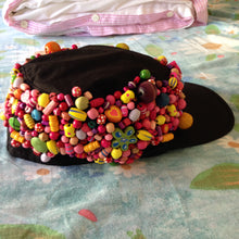 Load image into Gallery viewer, Groovy Hand Beaded Lollygagging Cap A - Upcycled
