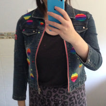 Load image into Gallery viewer, Reworked Vintage Worlds of Colour Denim Jacket - XS
