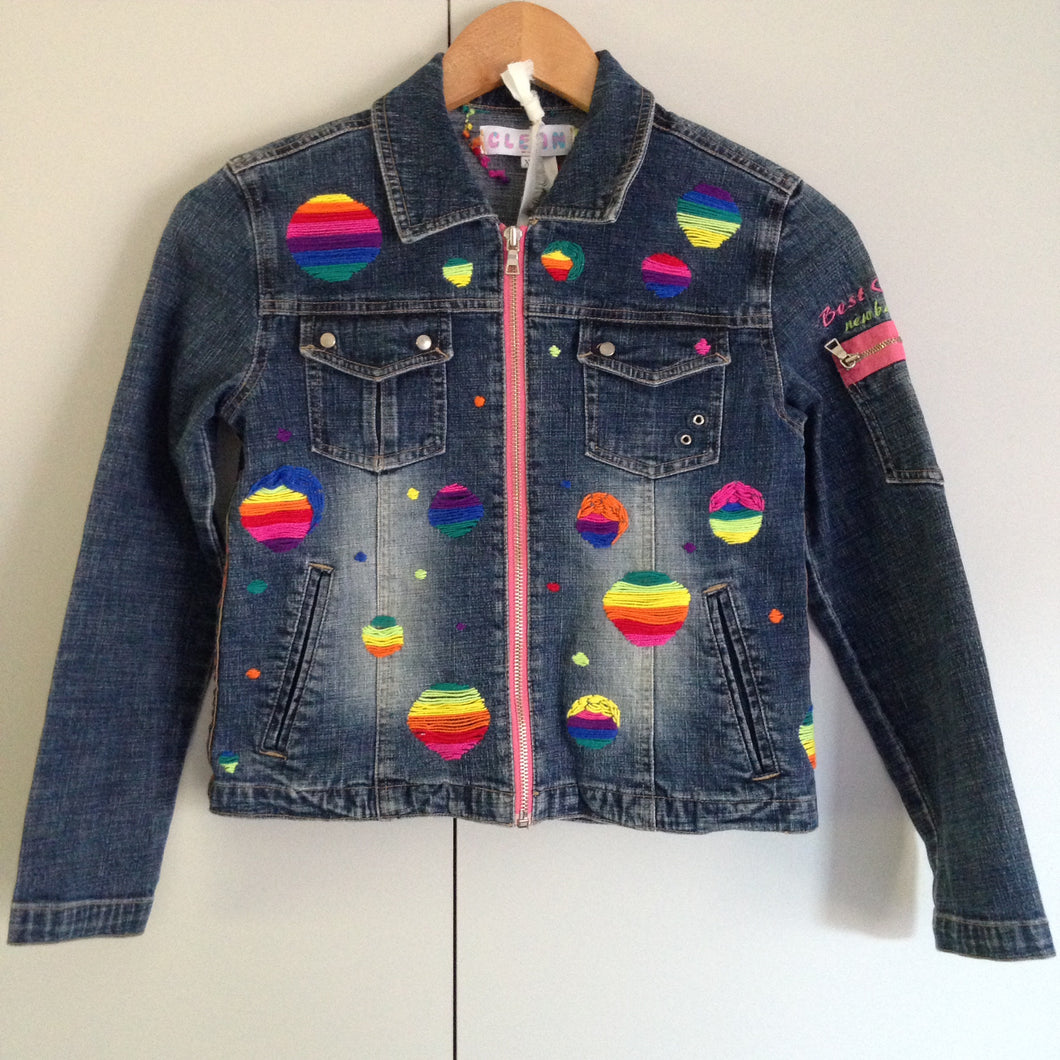 Reworked Vintage Worlds of Colour Denim Jacket - XS