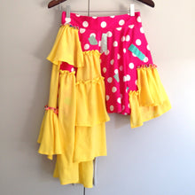 Load image into Gallery viewer, Reworked Vintage Ruffled Mushrooms Polka Dot Circle Skirt - 27&quot; Waist

