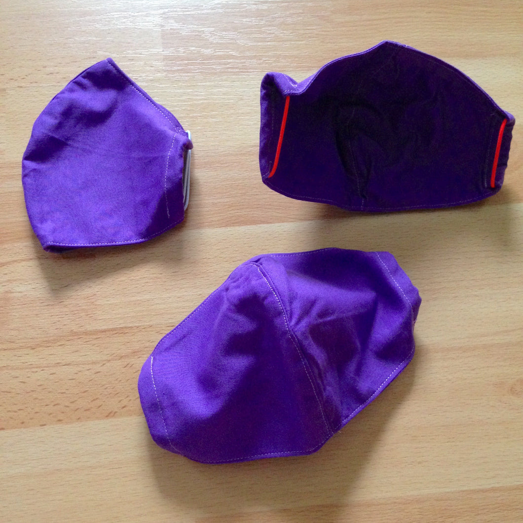 Grape Purple Reusable Face Mask - Thin Elastic