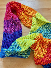 Load image into Gallery viewer, Bright Rainbow Knitted Cotton Scarf - Made To Order
