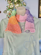 Load image into Gallery viewer, Pastel Rainbow Knitted Cotton Scarf - Made To Order
