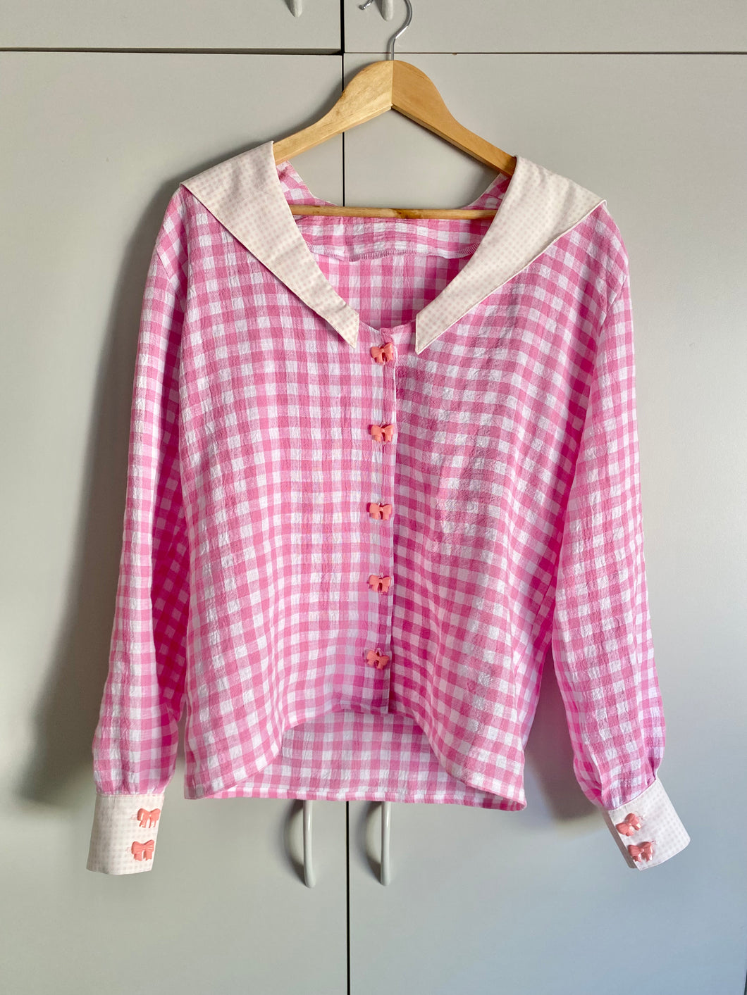 Usagi Blouse in Pink Gingham - S Size Sample